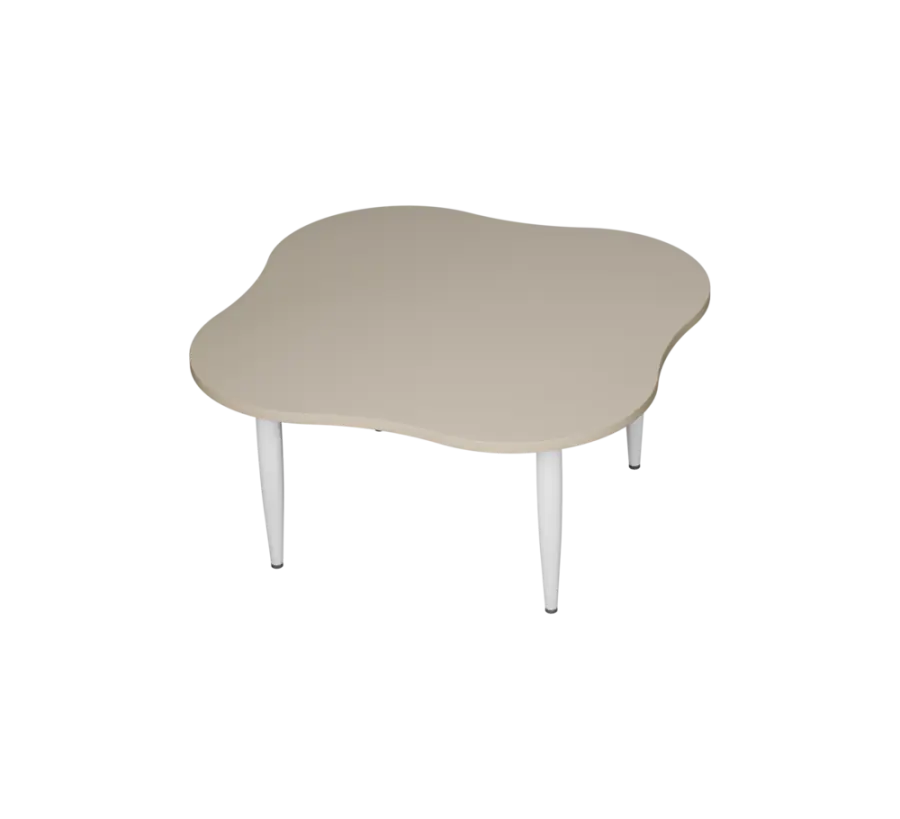 PLAYFORM 25 modulární hravé stoly, výška 520 mm, kovová podnož bílá, deska 25 mm, saténově šedá